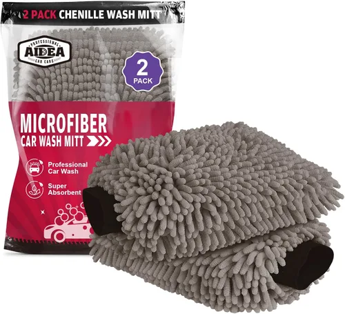 Vista 15 de AIDEA Manopla de Lavado de Coche de Microfibra-2PK, Sin Rayones y Sin Pelusas, Manopla de Lavado de Microfibra Chenille Premium-Azul Tamaño Regular