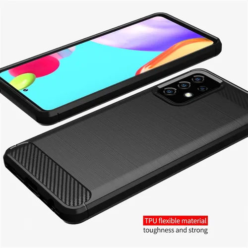Vista 4 de Asuwish Funda compatible con Samsung Galaxy A52 5G/4G y protector de pantalla de vidrio templado, accesorios de celda, funda delgada de TPU suave