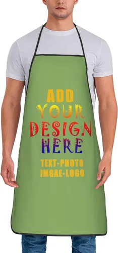 Vista 39 de Delantales personalizados para añadir nombre, logotipo, texto, foto, diseño de imagen, delantal de chef para grandes regalos