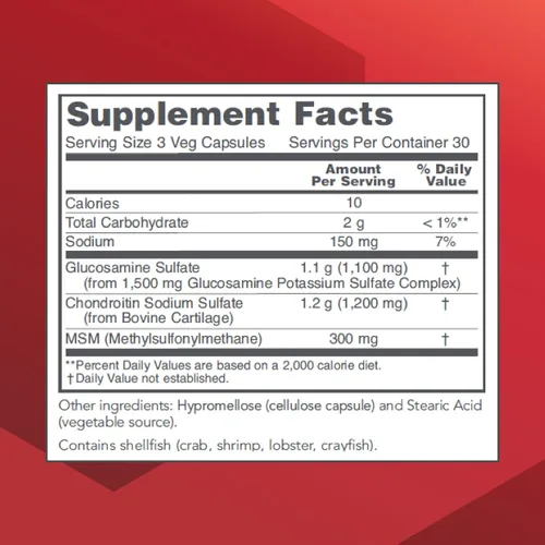 Vista 2 de PROTOCOL FOR LIFE BALANCE Glucosamina y condroitina con MSM - Soporte articular* - Suplemento de condroitina MSM - Sin OMG y sin lácteos - 90