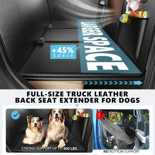 Vista 2 de Funda de asiento trasero para perro, hamaca para perro de fondo duro para automóvil, impermeable, XL, grande, suave, extensor de mascotas, cama