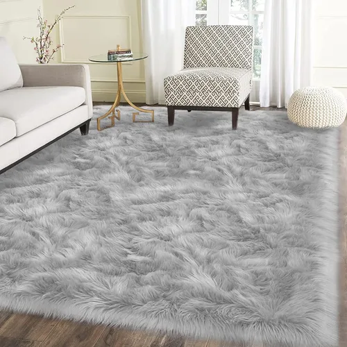 Vista 83 de Latepis - Alfombra rectangular de piel sintética tipo lana de oveja suave y esponjosa de estilo bohemio para sala de estar, dormitorio y residencias