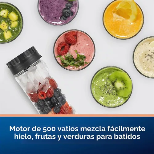 Vista 3 de Oster MyBlend Plus Licuadora personal de 20 onzas, portátil, libre de BPA, 500 vatios con función de un toque, cuchilla de acero inoxidable
