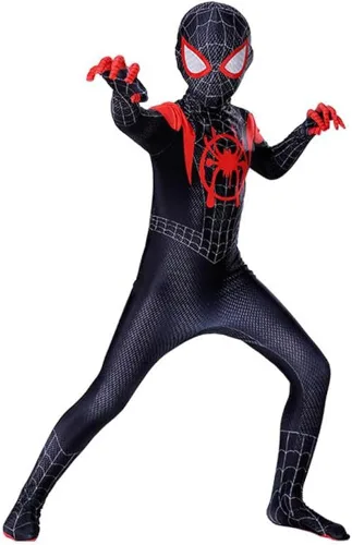 Vista 3 de kowshdcs Disfraz de Halloween para niños, disfraz de superhéroe para cosplay, overol de elastano para niños