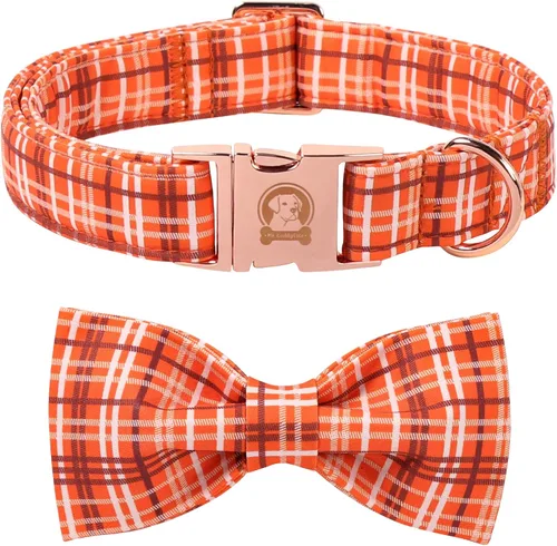 Vista 40 de MR. CHUBBYFACE - Collar de perro de San Valentín con corbatín, lindo collar de perro con corazón azul con hebilla de metal, collar de algodón