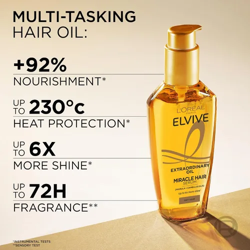 Vista 3 de L'Oreal Paris Elvive Aceite Nutritivo Extraordinario Para Todo Cabello 3.4 fl oz