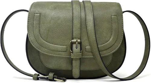 Vista 24 de Bolsa cruzada de cuero vegano para mujer, pequeña, para colgarla en el hombro, monedero, estilo bohemio Beige