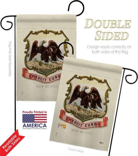 Vista 3 de Coat of arms New Mexico Garden Flags 2pcs Pack Americana States USA American Territories Republic Country Particular Area Small Decorative Gift Yard