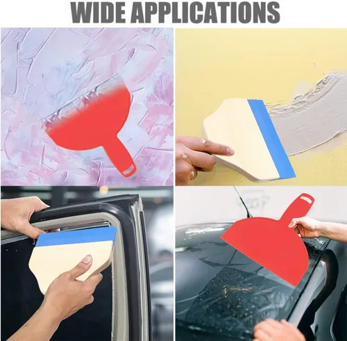 Vista 5 de Utoolmart Raspador de masilla 6 "plástico flexible masilla cuchillos esparcidor desechable para pegar paneles de yeso pintura de pared rojo 1 unids