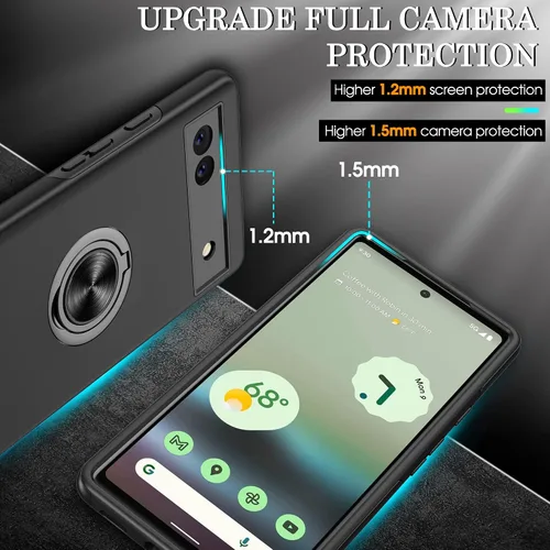 Vista 3 de Gritup Funda para Pixel 6A, funda para Google Pixel 6A con protector de pantalla HD, a prueba de golpes, funda para teléfono Google Pixel 6A