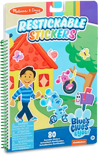 Vista 2 de Melissa & Doug Blue's Clues & You! Libreta de Pegatinas Reutilizables - Lugares que Blue Ama