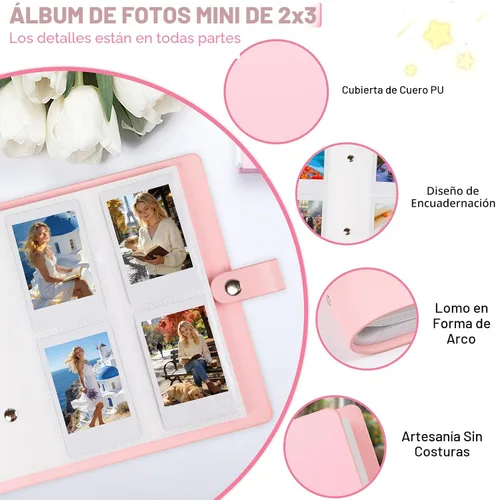 Vista 3 de Ruibytree Álbum de fotos de 320 bolsillos para cámara instantánea Fujifilm Instax Mini LiPlay 12 11 9 8 40 41 99 Evo 7S, cubierta de piel sintética