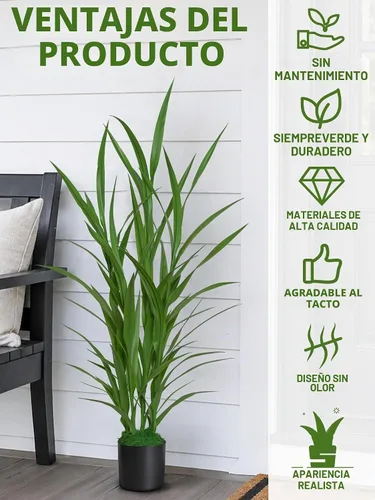 Vista 5 de Plantas artificiales para interiores de 3.6 pies de alto, plantas de piso