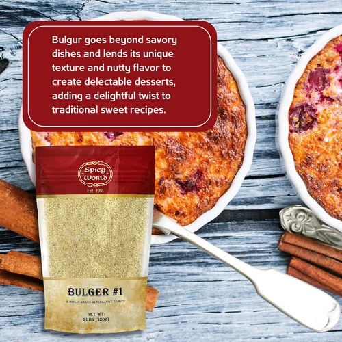 Vista 5 de Bulgur - Trigo molido fino #1, bolsa de 2 libras (32 onzas) Trigo búlgar cultivado en Estados Unidos para tabouleh 100% natural y puro Ideal