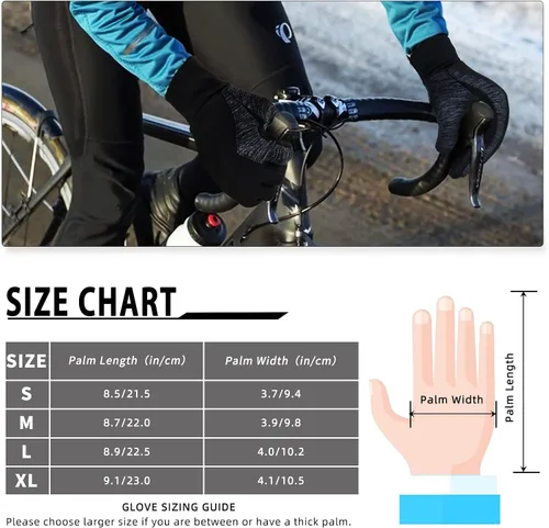 Vista 6 de BONFAD Guantes de invierno para hombres y mujeres, con pantalla táctil, guantes cálidos, para clima frío, resistentes al viento, para ciclismo