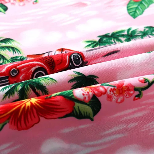 Vista 8 de SheLucki - Camisa hawaiana para hombre, unisex, casual, manga corta, con botones, estampada con sombra de palmeras, para el verano en la playa