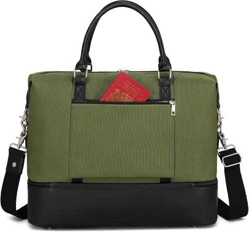 Vista 59 de CAMTOP - Bolsa de viaje de fin de semana para mujer, bolsa de lona con espacio para laptop de15.6 pulgadas