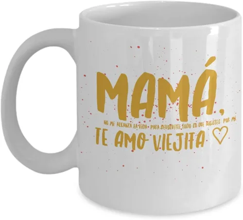 Vista 4 de Regalo para Mama Vaso, taza de café divertidas, tazas personalizadas, taza de café inspiradoras, taza con mensajes positivos.