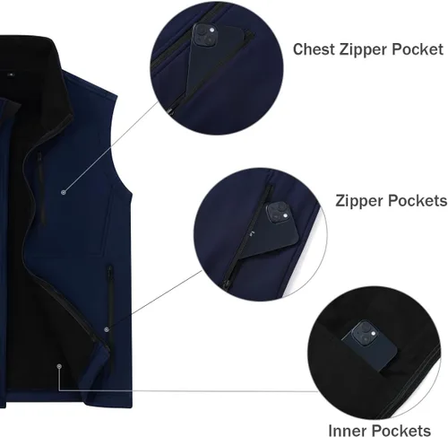 Vista 7 de Msmsse Chaleco ligero para hombre, con cuello alto, sin mangas, para senderismo, correr, golf