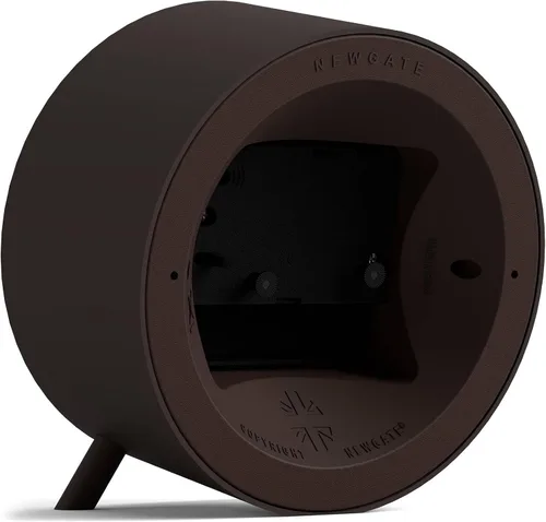 Vista 5 de NEWGATE Reloj despertador Fred Diseño moderno de barril Marrón chocolate y azul Ideal para mesita de noche, escritorio o estante Moderno