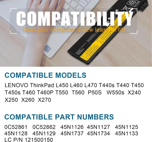 Vista 8 de Fancy Buying 0C52861 0C52862 Batería para Lenovo Thinkpad L450 L460 L470 T440 T440s T450 T450s T460 T460P T470P T550 T560 K2450 S440 S540 S544 32