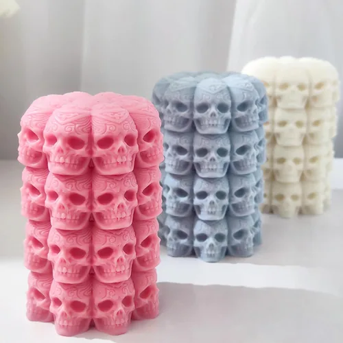 Vista 7 de Molde de vela de Halloween para hacer velas, molde de silicona 3D para fundición de resina, bricolaje yeso, arcilla polimérica, decoración del hogar