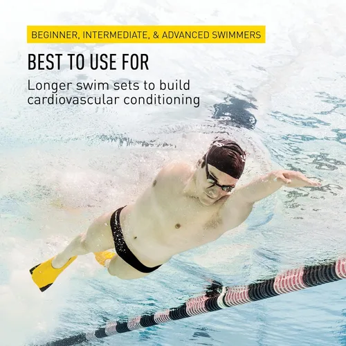 Vista 5 de Finis Z2 Gold Zoomers - Aletas de entrenamiento de hoja corta para fuerza y velocidad, ajuste de goma natural
