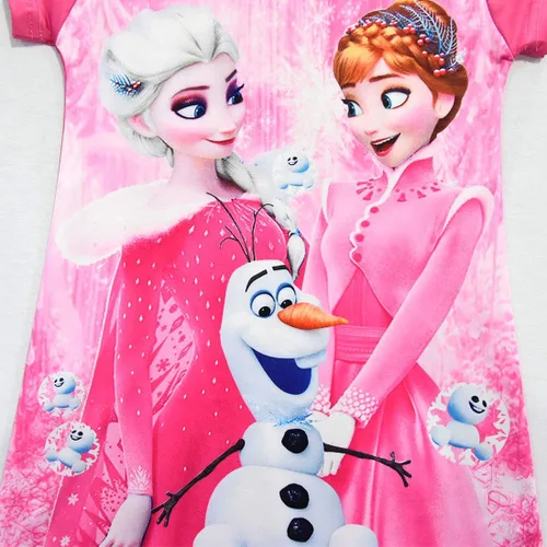 Vista 2 de Vestido casual de princesa con estampado de dibujos animados para niñas pequeñas