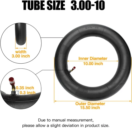 Vista 3 de FVRITO 2.75/3.00-10 3.00x10 2.50x10 80/100-10 Tubo interior para XR50 XR70 CRF50 CT70 EZ90 Cub Razor RSF650 KLX110 DRZ110 50cc 70cc 90cc 110 10CC 12