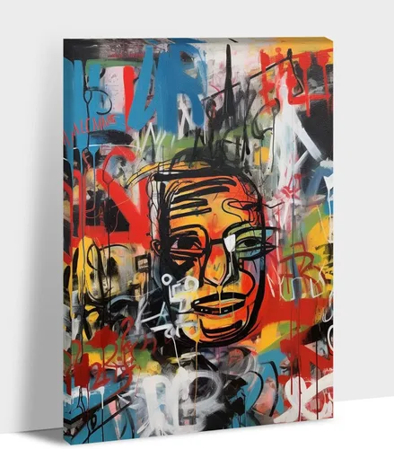 Vista 25 de ANRUOXI Arte de Pared de Graffiti, Impresión de Lienzo de Astronauta Espacial de Graffiti para Decoración de Pared, Impresiones de Arte Modernas