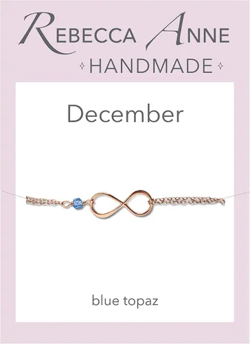 Vista 82 de Pulsera con dije de infinito con piedra natal, joyería hecha a mano, regalo para ella