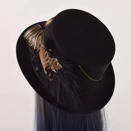 Vista 3 de GRACEART - Sombreros unisex estilo steampunk, con anteojos, para hombres y mujeres