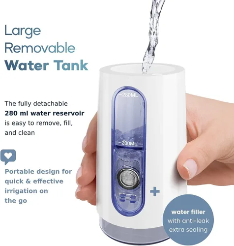 Vista 4 de SinuPulse Traveler con 30 paquetes Sinuair – Sistema de enjuague nasal pulsante inalámbrico de riego nasal, limpiador de ahorro de espacio y máquina