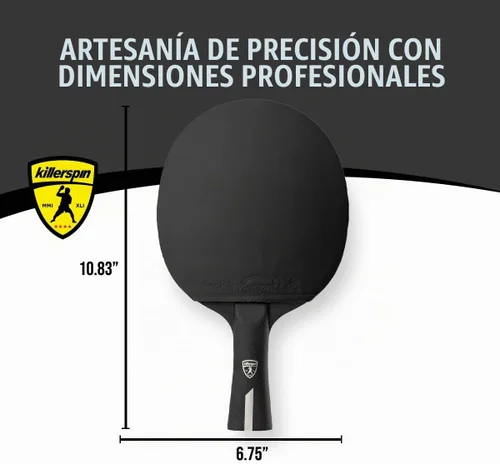 Vista 6 de Killerspin Stilo7 SVR - Raqueta de ping pong, raqueta de tenis de mesa de nivel de rendimiento con tecnología de carbono, funda de libro de memoria