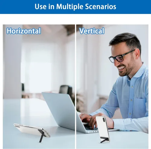 Vista 3 de TIESOME 2 piezas de soporte invisible ultrafino, soporte de colocación vertical y horizontal ajustable, funda de metal compatible con cualquier