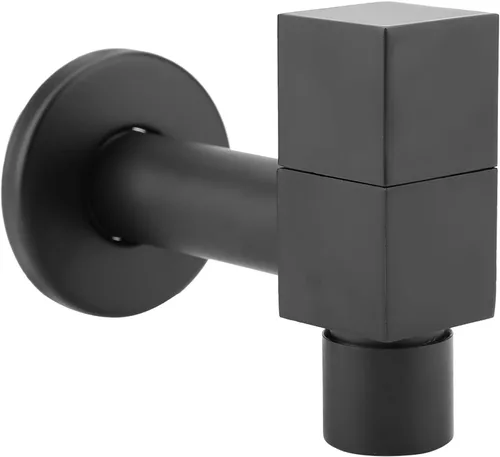 Vista 8 de Latón cuadrado fregona fregadero grifo negro agua fría cascada estilo G1/2 G3/4 opciones de rosca