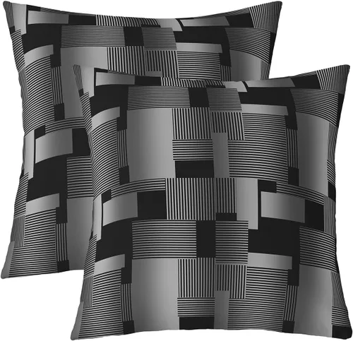 Vista 7 de Feelyou Juego de 2 fundas de cojín geométricas decorativas para sofá, cama, fundas de cojín decorativas con círculos geométricos, rellenos