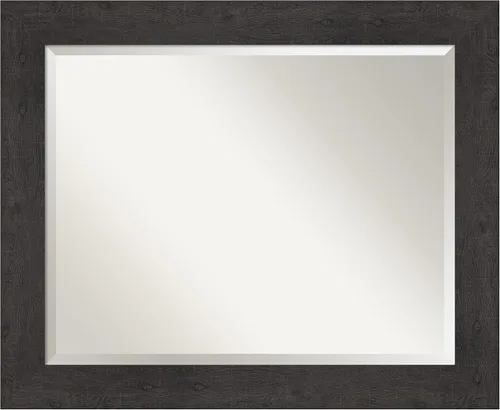 Vista 21 de Amanti Art Espejo de baño marrón para sobre lavabo, espejo rectangular de 24x20 Caleb Brown para tocador, marco rústico pequeño de estilo campestre