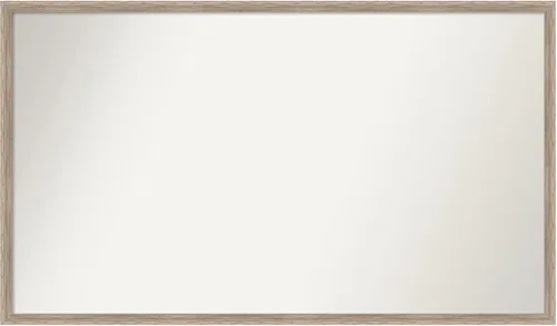 Vista 115 de Amanti Art Espejo de baño blanco para sobre el fregadero, 24 x 27 pulgadas, espejo de tocador rectangular con cuña de madera dura, marco de madera