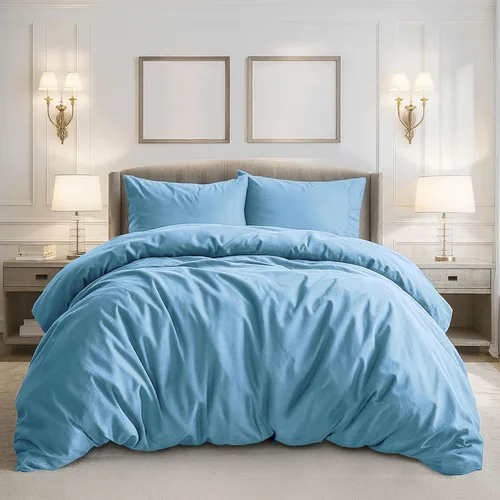 Vista 8 de Pure Bedding - Funda de edredón tamaño Individual/Individual XL - Juego de ropa de cama extra suave de 2 piezas, incluye 1 funda de edredón de 68 x