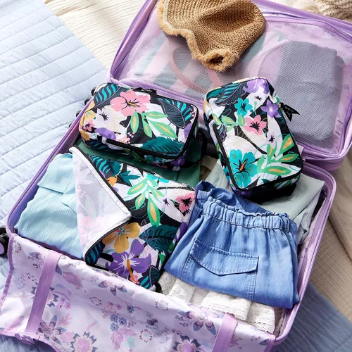 Vista 7 de Vera Bradley Conjunto de 3 piezas de cubo de embalaje de compresión para mujer, Botánico Ditsy