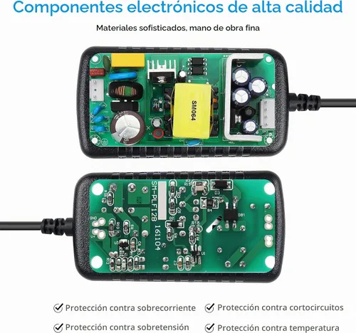 Vista 5 de LightingWill Fuente de alimentación de 12V, adaptador de alimentación de 12W, fuente de alimentación de 110V CA a 12V 1A CC, transformador