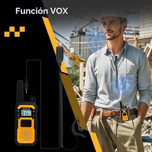 Vista 5 de Retevis RB48 Waterproof Two Way Radio with G-Type Earpiece for Construction