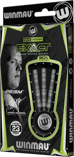 Vista 6 de WINMAU Michael Van Gerwen MvG Exact - Juego de dardos de tungsteno de 0.81 oz con vuelos y tallos (ejes)