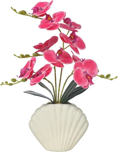 Vista 14 de Phalaenopsis de seda de orquídea azul de 16 pulgadas en maceta