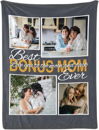 Vista 46 de Manta personalizada con fotos, mantas personalizadas con imagen para madre, padre, niños, hermana, amigos, parejas, cumpleaños, 1 foto, 30 x 40