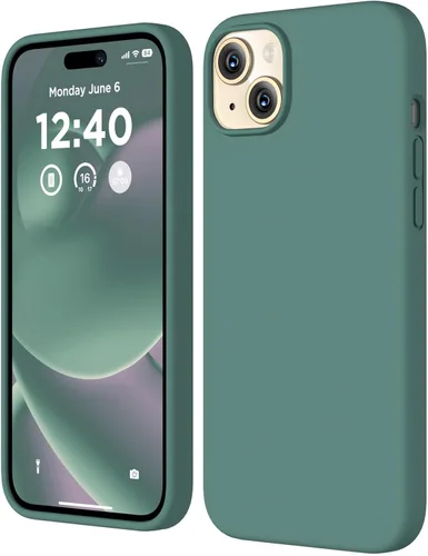 Vista 21 de Compatible con iPhone 15, funda de silicona líquida, funda protectora de cuerpo completo a prueba de golpes [forro de microfibra suave], funda Azul