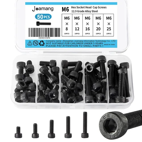 Vista 17 de Tornillos de cabeza de botón M6 x 8 mm, 12 mm, 16 mm, 20 mm, 25 mm, tornillos de cabeza de botón, acero de aleación de grado 10.9, acabado de óxido