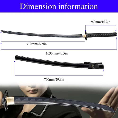 Vista 2 de Kamaiwo-1045/1060 hechas a mano forjadas a mano auténticas, las espadas samuráis katana japonesas son un regalo único para hombres. El acero de alto