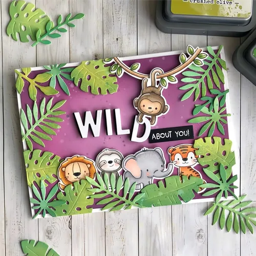 Vista 6 de Juego de sellos y troqueles de animales para hacer tarjetas, sellos transparentes y troqueles de corte de metal para álbumes de recortes